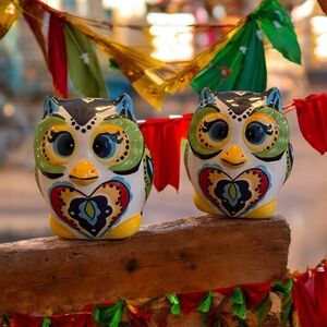 Espana Lifestyle Bocca oversized owl salt and pepper shakers. EUC